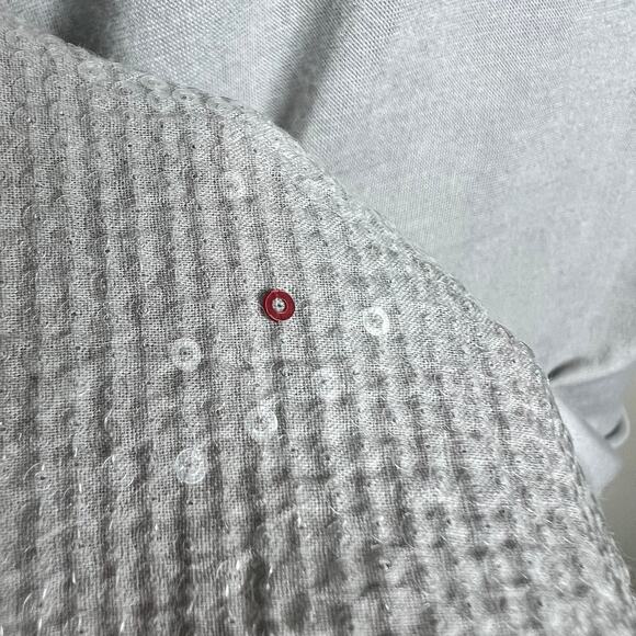 Scandal Made in Italy Tunic Top LARGE Gray Sequin Jersey Long Sleeve Scoop Neck - Picture 7 of 7